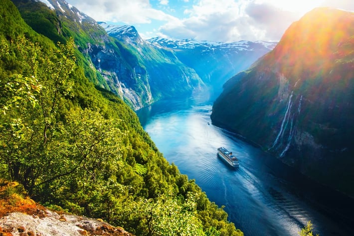 Cruise ship in Norwegian Fjords